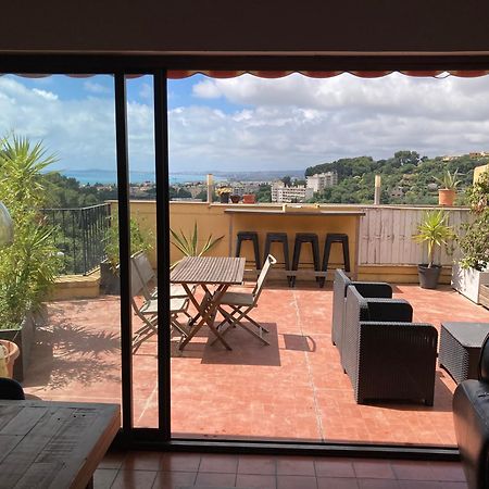 T2 Traversant Avec Une Grande Terrasse Et Piscine Кань-сюр-Мер Экстерьер фото